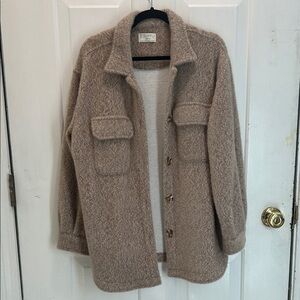 Z Supply Beige Textured Button-Up Jacket